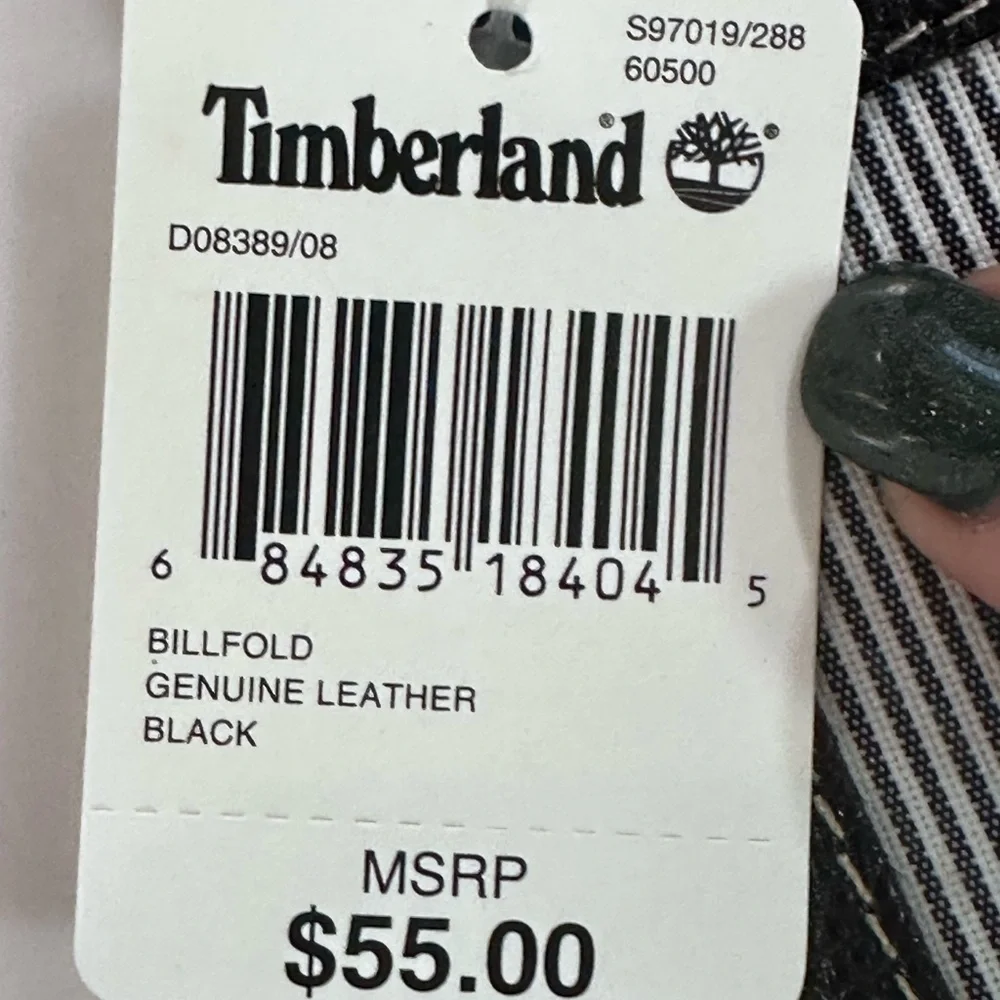 NWT Timberland Black Leather Card Holder